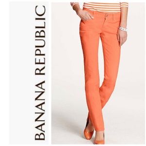 Banana Republic Sun Glow Orange Skinny Ankle Jeans